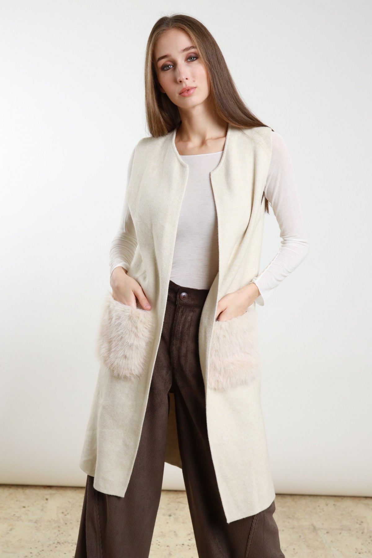 AI25 Susy Mix Gilet 12017 Beige