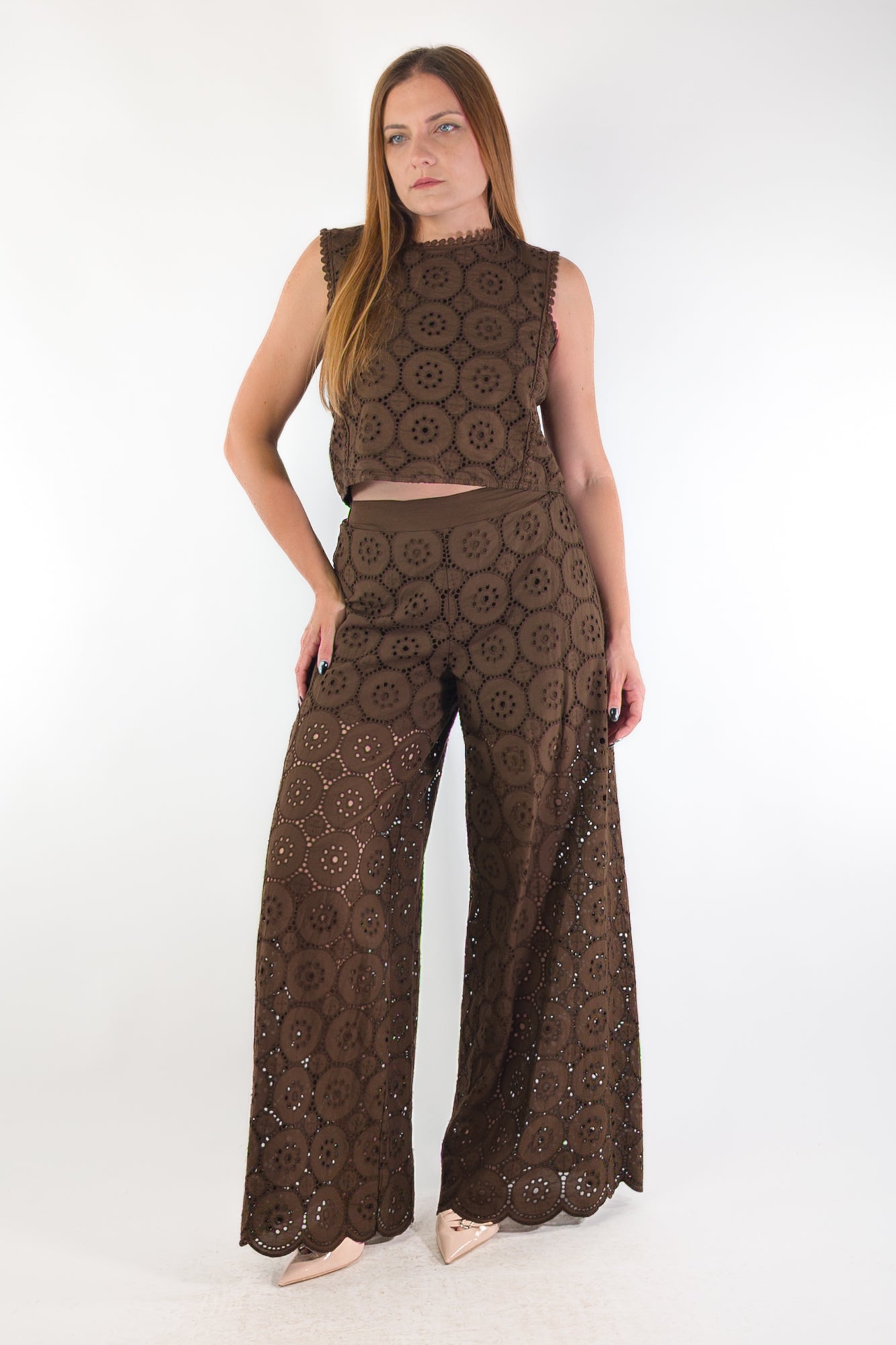 PE26 Susy Mix Pantalone G473PU Cioccolato