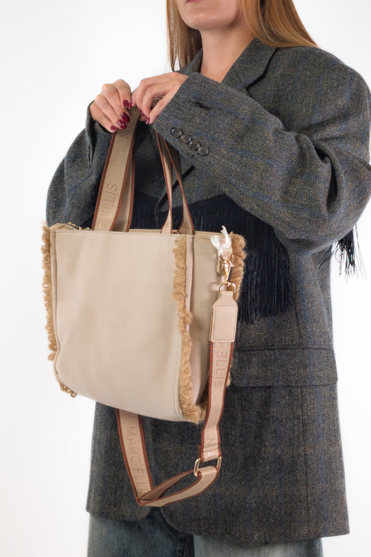 Marc Ellis Borsa BUBY VELVET M DARK BEIGE