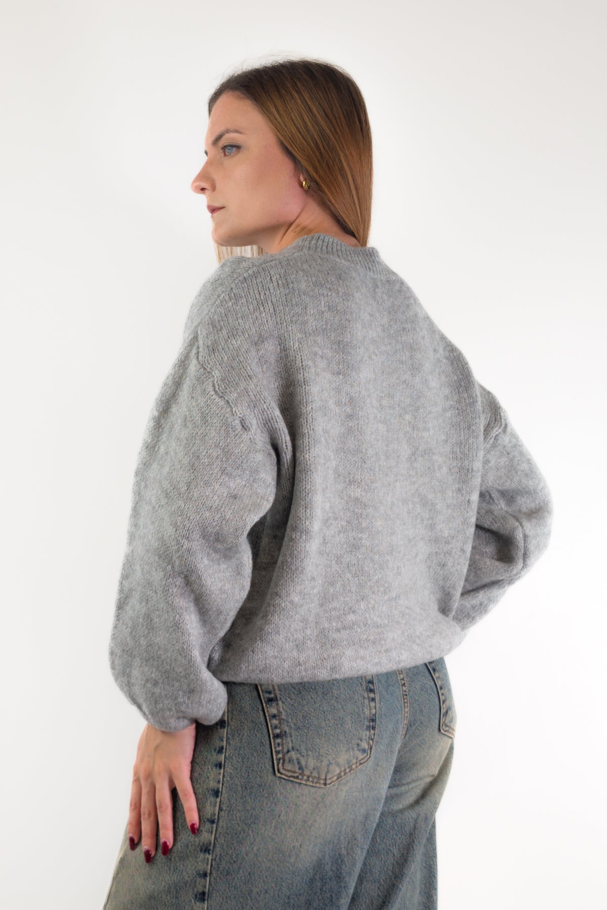 AI26 Luxury Maglia A4579 Io Volevo Solo Lamentarmi Grigio