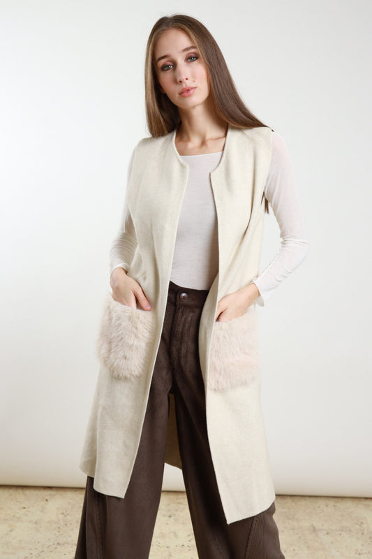 AI25 Susy Mix Gilet 12017 Beige