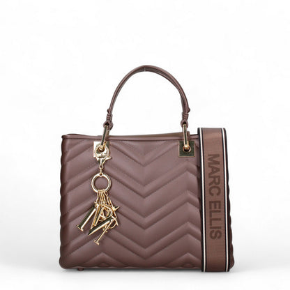 AI25 Marc Ellis Borsa FLAT KRISSY M WAVE_25 Cocoa/Light Gold