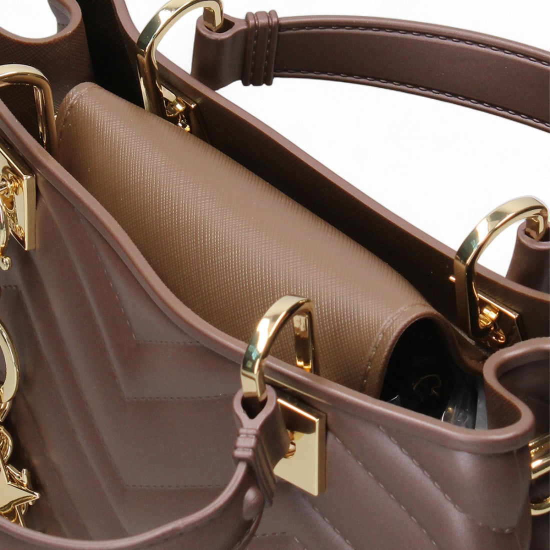 AI25 Marc Ellis Borsa FLAT KRISSY M WAVE_25 Cocoa/Light Gold