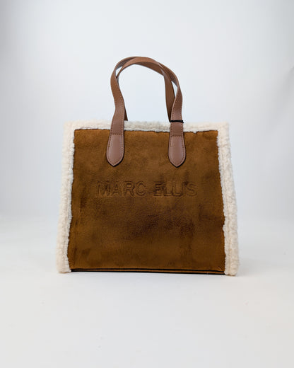 AI25 Marc Ellis Borsa BUBY SUEDE M Dark Cuoio