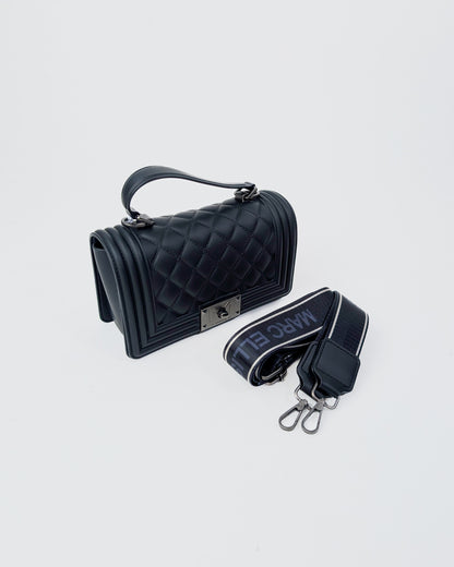 AI25 Marc Ellis Borsa FLAT SQUARE S BLACK / BRUSH CDF