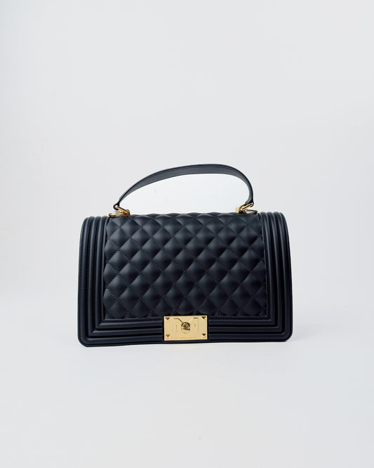 AI25 Marc Ellis Borsa FLAT SQUARE M BLACK / LIGHT GOLD