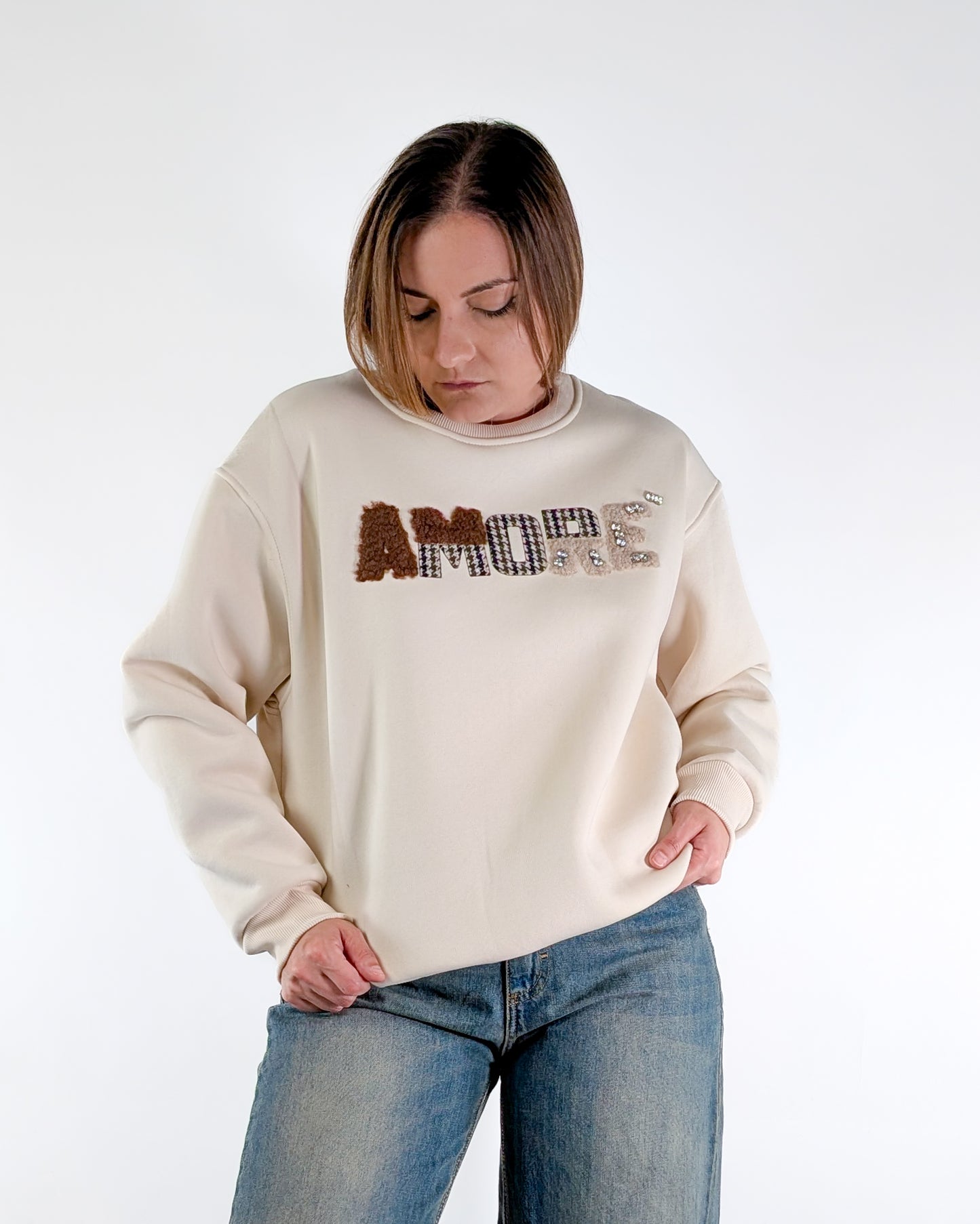 AI25 Susy Mix Felpa SH002989 Crema