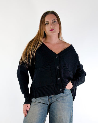 AI25 Susy Mix Cardigan LN8717 Nero