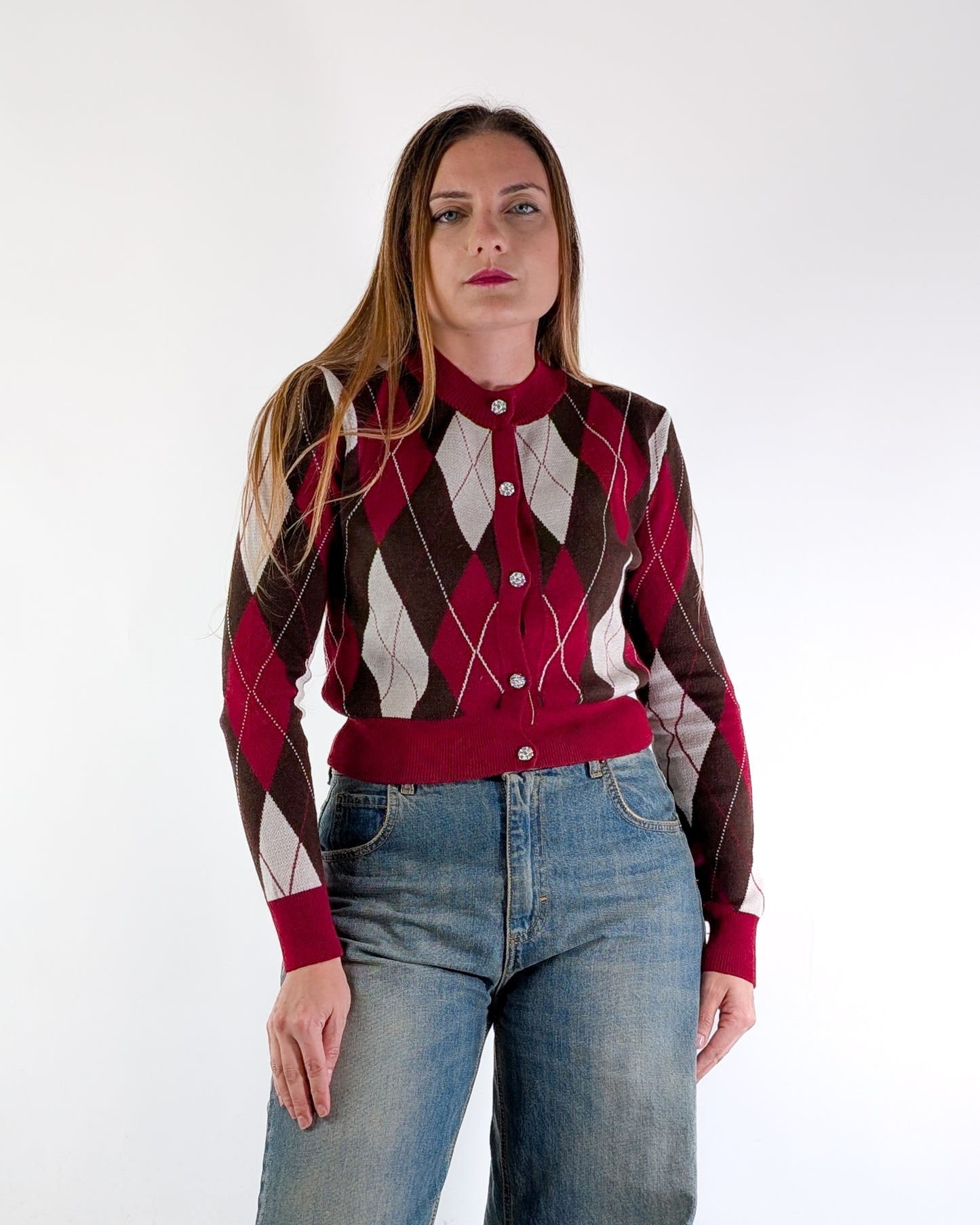 AI25 Susy Mix Cardigan 25678 Bordeaux