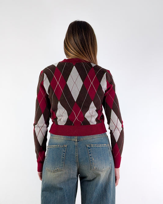 AI25 Susy Mix Cardigan 25678 Bordeaux