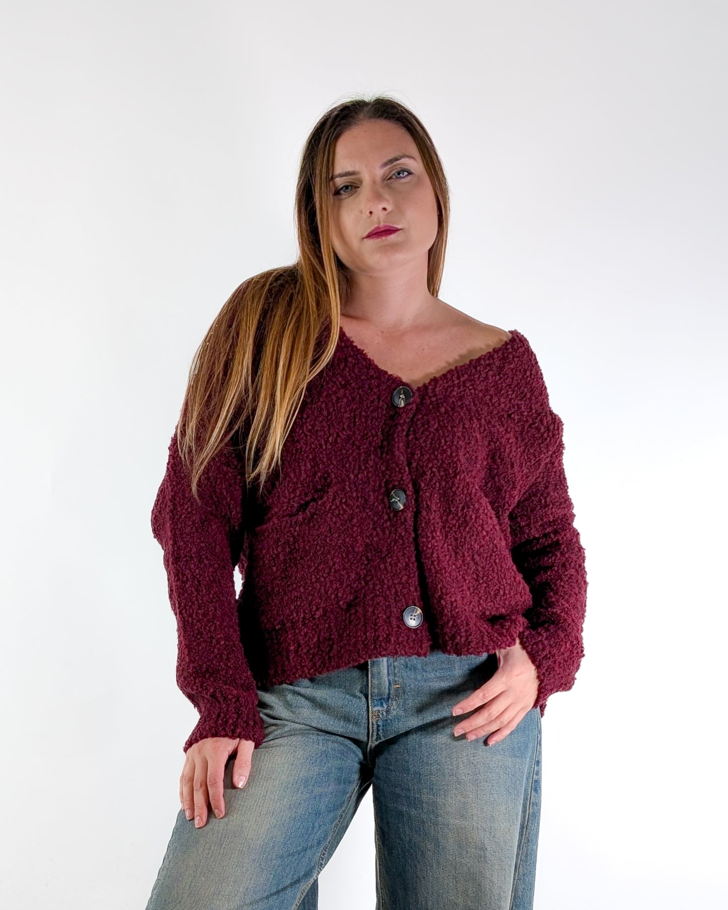 AI25 Susy Mix Cardigan WK32848 Vino