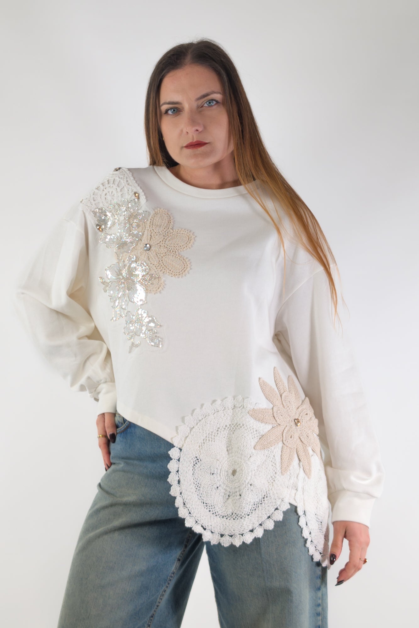 PE26 Tensione In Felpa TI3419PE26 Panna