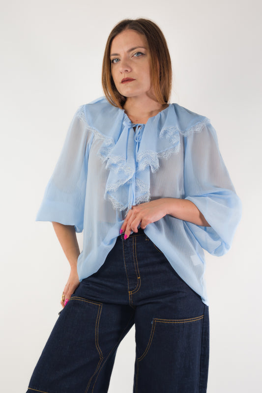 PE26 Susy Mix Camicia SM209A Celeste