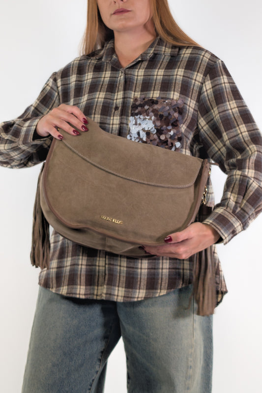 Marc Ellis Borsa LIMA L CM DARK TAUPE / GOLD