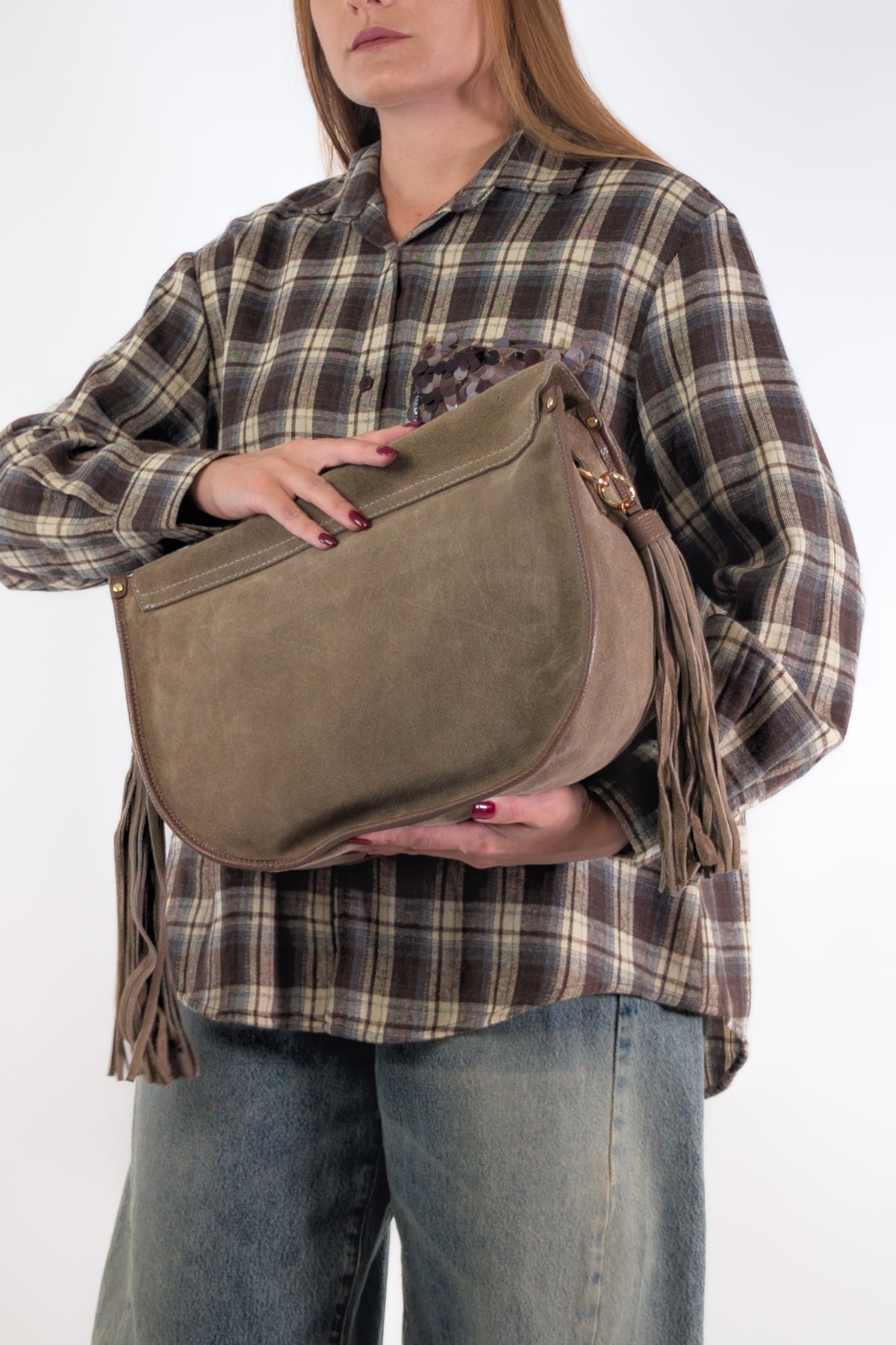 Marc Ellis Borsa LIMA L CM DARK TAUPE / GOLD