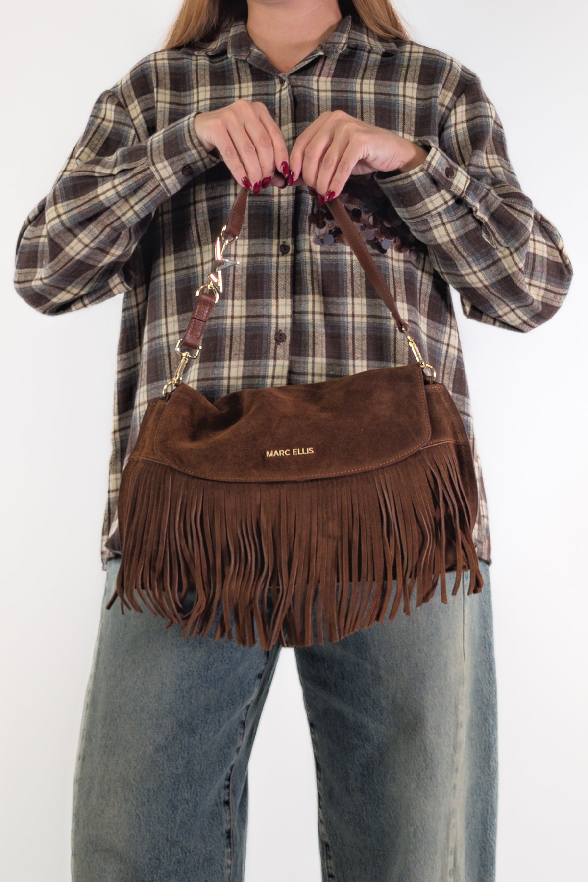 Marc Ellis Borsa DAKOTA L CM DARK TAN / GOLD