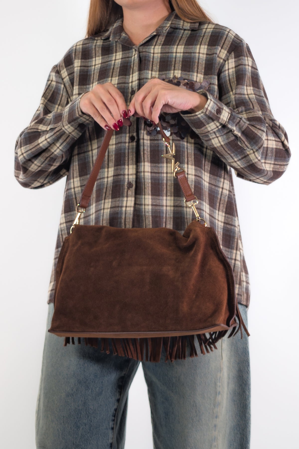 Marc Ellis Borsa DAKOTA L CM DARK TAN / GOLD