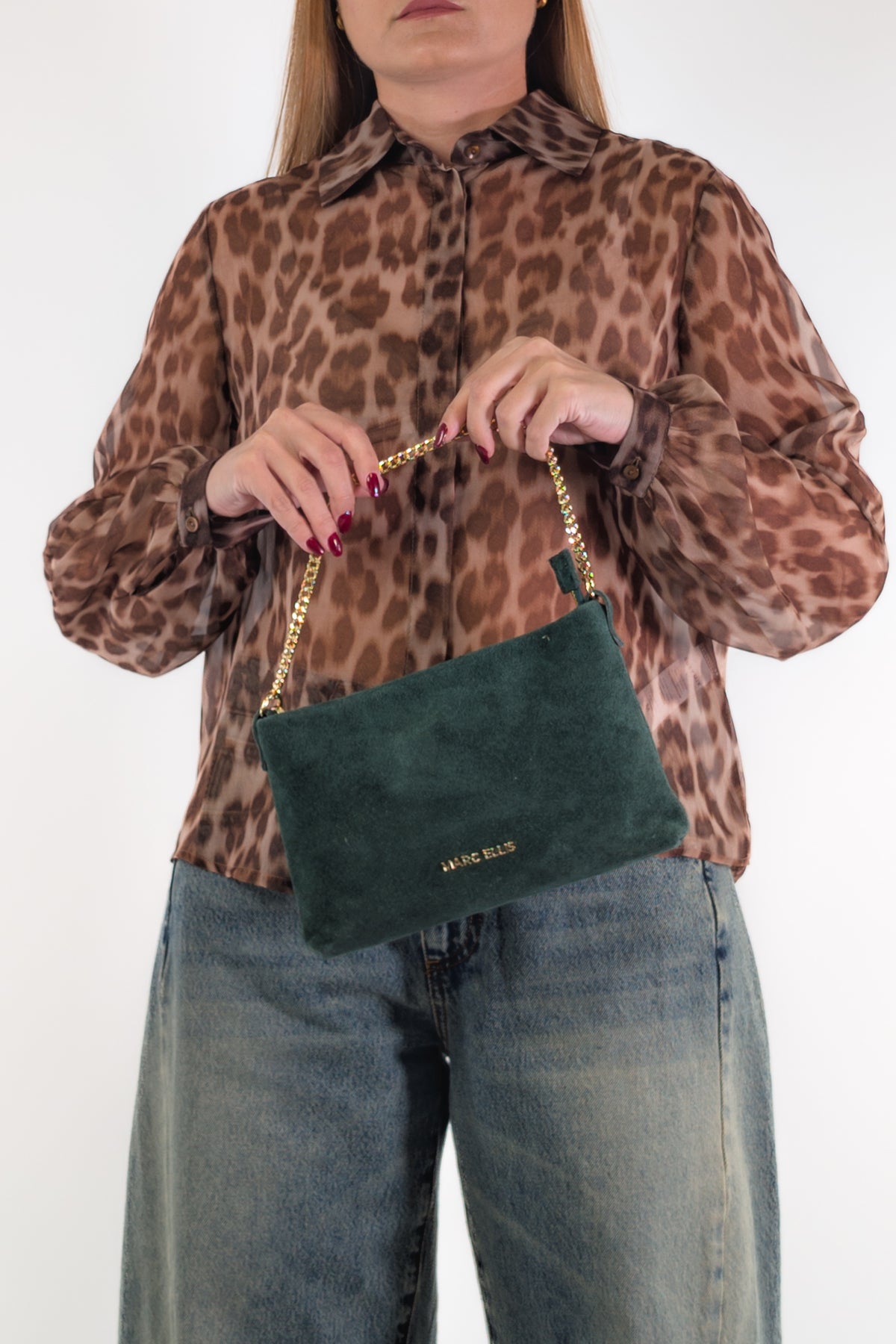 Marc Ellis Borsa ESTER CM DARK GREEN / GOLD