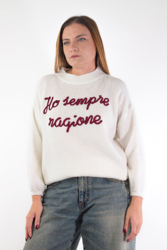 AI26 Luxury Maglia A3205 Ho Sempre Ragione Bianco