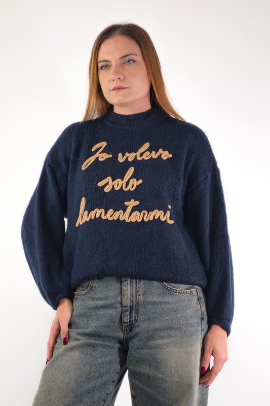 AI26 Luxury Maglia A4579 Io Volevo Solo Lamentarmi Blu