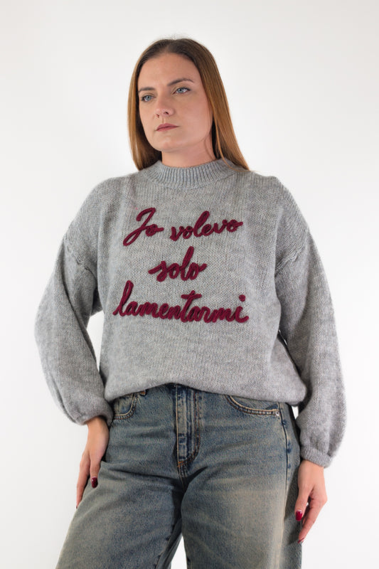 AI26 Luxury Maglia A4579 Io Volevo Solo Lamentarmi Grigio