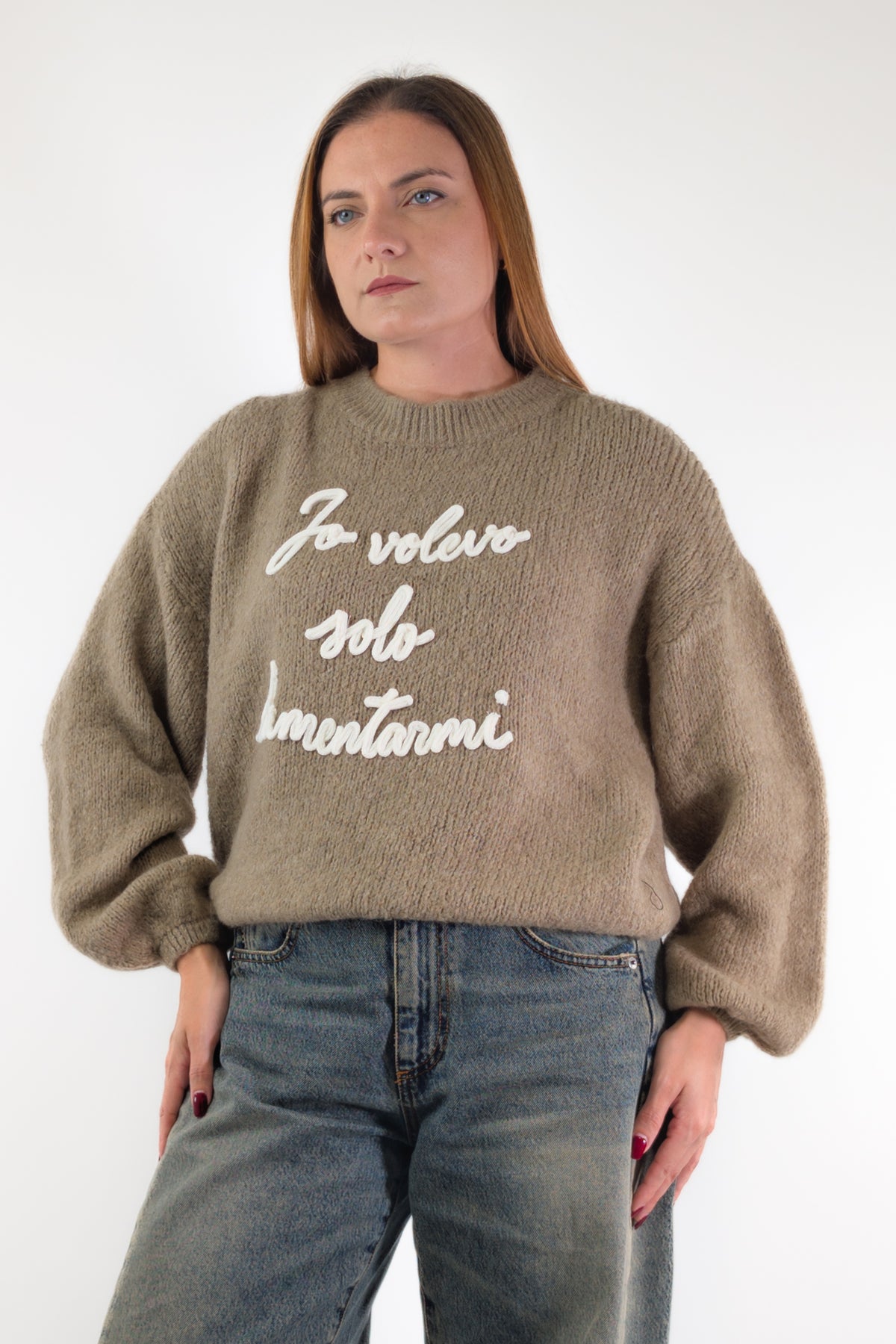 AI26 Luxury Maglia A4579 Io Volevo Solo Lamentarmi Tortora