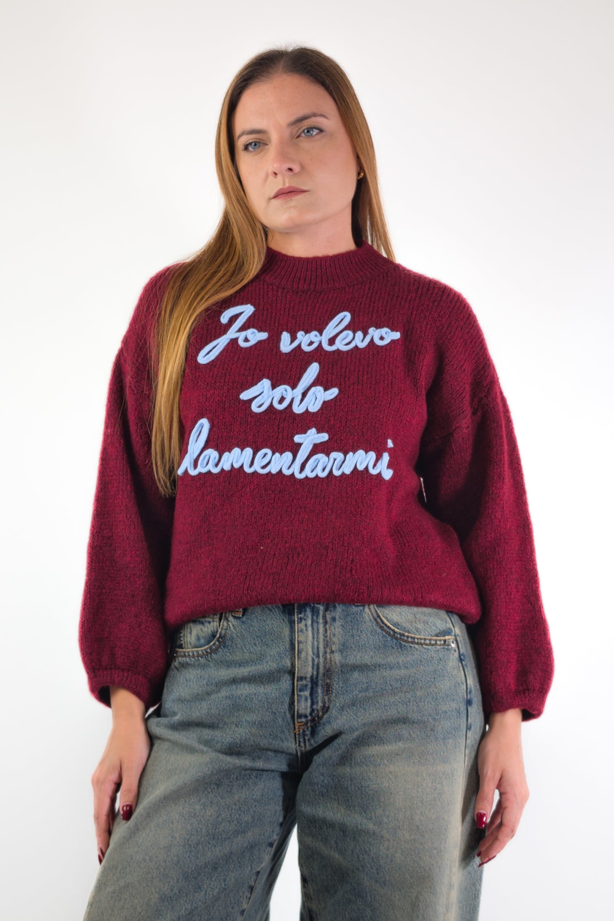 AI26 Luxury Maglia A4579 Io Volevo Solo Lamentarmi Bordeaux