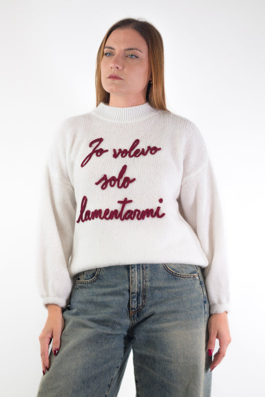 AI26 Luxury Maglia A4579 Io Volevo Solo Lamentarmi Bianco