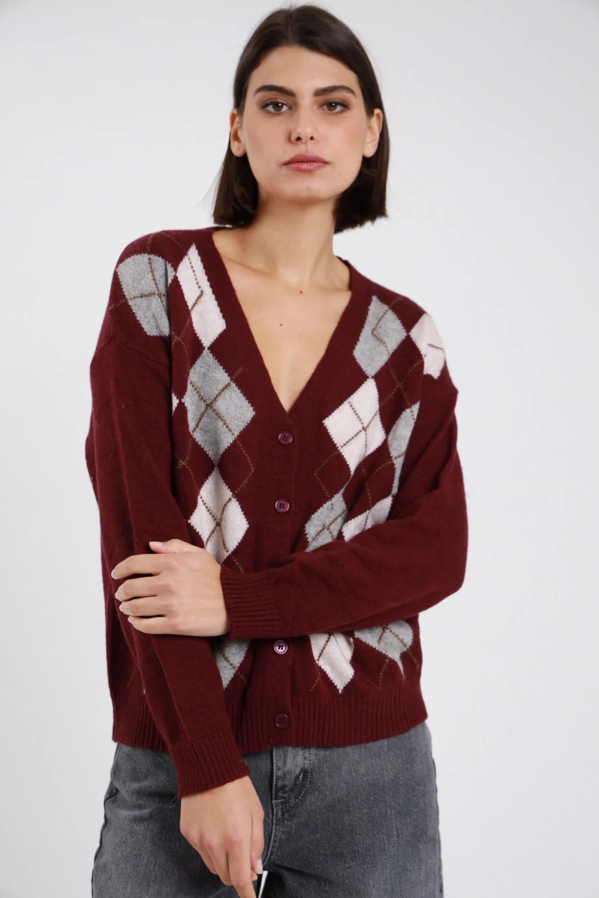 AI26 Susy Mix Cardigan HS26805 Vino